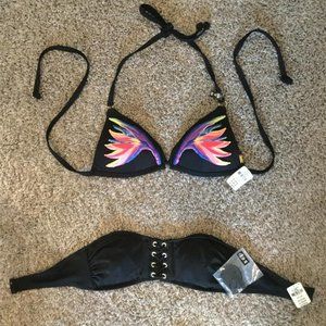 PINK Victoria's Secret Black Bikini Tops XS
